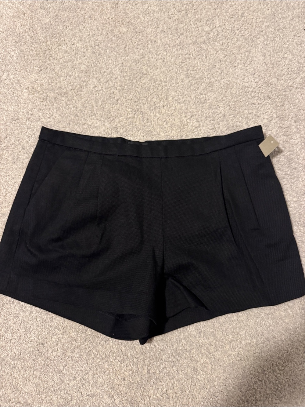J. Crew Black High-Waist Pleated Shorts